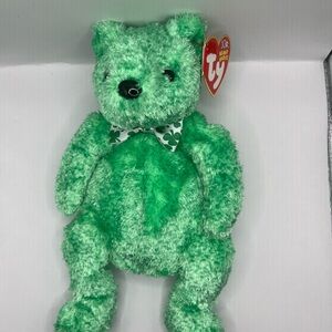 TY Beanie Baby LUCK-e Bear St Patrick's Day Ty online store exclusive MWMT